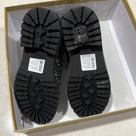 🔥🔥🔥NEW Michael Kors Stark Glitter Lace Up Combat Boots - Picture 5 of 8